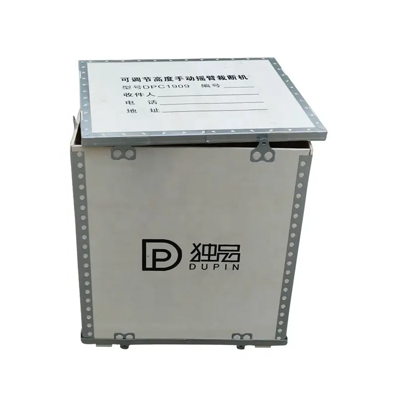 कस्टम बंधनेवाला लकड़ी के बक्से के लिए इस्पात पट्टी के साथ Foldable लकड़ी प्लाईवुड बॉक्स पैकेजिंग