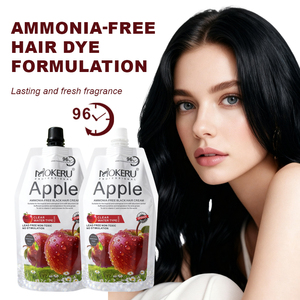 MOKERU Rosso Mela Tinta Professionale per <span class=keywords><strong>Capelli</strong></span> con Estratti Vegetali, Crema Colorante 5 Minuti per <span class=keywords><strong>Copertura</strong></span> Nera/Grigia/Bianca, Formato Salone 100% <span class=keywords><strong>Copertura</strong></span> <span class=keywords><strong>Bianchi</strong></span> 500ml*2 - Product Image 4