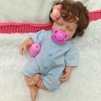 Poupée Reborn en Silicone Faite à la Main, Tétine Utilisable, Poupée Nouveau-né Réaliste de 12 Pouces, Cadeau de Collection au Toucher Réaliste