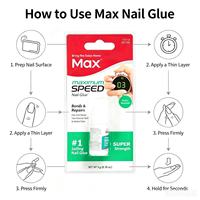 Colle à ongles liquide UV Max Clear, formule sans durcissement à la lumière, adhésif puissant, durée de conservation de plus de 30 jours, flacon en plastique, fournitures pour nail art