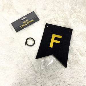 <span class=keywords><strong>Banderin</strong></span> Colgable con Glitter Feliz Cumpleanos Dorado - Product Image 3