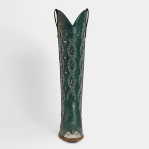 <span class=keywords><strong>Botas</strong></span> Vaqueras WETKISS OEM <span class=keywords><strong>Negras</strong></span> con Bordado, Puntera Metálica, Tacón Grueso, <span class=keywords><strong>Botas</strong></span> Altas con Remaches para <span class=keywords><strong>Mujer</strong></span>, <span class=keywords><strong>Botas</strong></span> de Vaquera hasta la Rodilla para Damas - Product Image 4