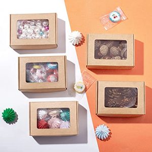 Rectangle Kraft Paper Boxes with Clear <b>Window</b> for Wedding Party Favor Treats, Mother's Day Gift, Bakery and Jewelry Package - Product Image 5