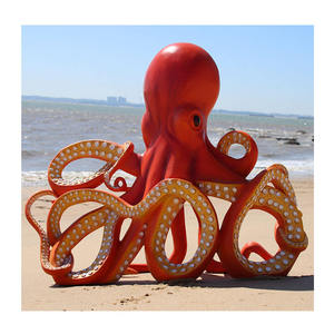 Sculpture de pieuvre en fibre de verre pour la décoration de magasins de fruits de mer et de restaurants de <span class=keywords><strong>plage</strong></span>, vente chaude - Product Image 1
