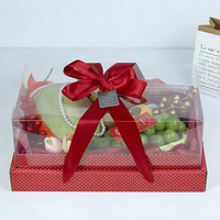 Boîtes cadeaux écologiques recyclables pour l'emballage de bouquets de fleurs, couvercle transparent, carton ondulé, prêtes à être expédiées pour les fleuristes, présentoirs de vente au détail