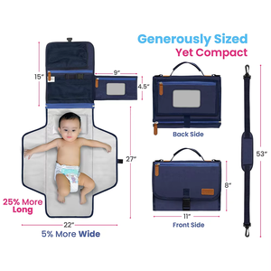 Cambiador de bebé de poliéster compacto portátil con almohada incorporada alfombrilla de pañal impermeable para viajes al aire libre para padres en movimiento - Product Image 3