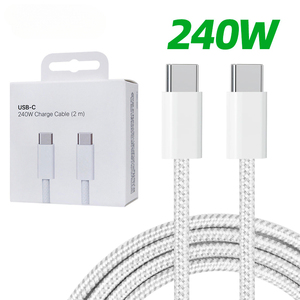 <span class=keywords><strong>2M</strong></span> 6FT 240W <span class=keywords><strong>USB</strong></span> <span class=keywords><strong>C</strong></span> a <span class=keywords><strong>C</strong></span> Cable de cargador tipo <span class=keywords><strong>C</strong></span> Cable PD trenzado de carga rápida para iPhone 15 16 Series lPad Air Pro - Product Image 2
