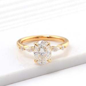 Bague de mariage pour femmes, excellente coupe, diamant 3 carat, bague en or 14k de forme ovale, Offre Spéciale - Product Image 3