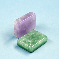Tuiles de Mahjong Américain en Résine Coulée Effet Nacre, Blocs de Jeu Durables à Texture Marbre