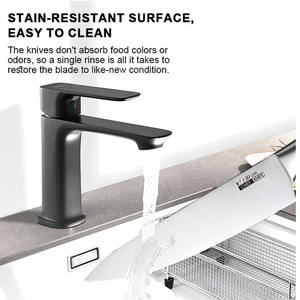 Ensemble de couteaux de cuisine 15 pièces en acier inoxydable à haute teneur en carbone lame tranchante poignée ergonomique kits de couteaux de couverts de cuisine avec <span class=keywords><strong>bloc</strong></span> de bois - Product Image 5