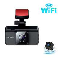 3,0 pulgadas de doble canal GM 1080p espejo retrovisor cámara de salpicadero de coche con WiFi gratis 1 año de garantía 170 ° vista de campo caja negra