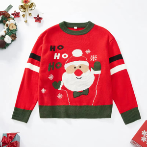 Suéter <span class=keywords><strong>navideño</strong></span> de punto rojo personalizado para <span class=keywords><strong>mujer</strong></span>, divertido y feo, de <span class=keywords><strong>cuello</strong></span> redondo, para invierno, suministro del fabricante - Product Image 4
