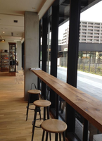 Table de Bar de Cuisine Industrielle Vintage Longue et Haute en Bois Massif, Tendance 2025, pour Hôtels et Restaurants