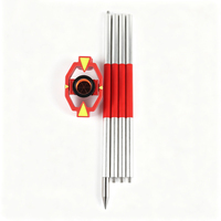 Glass Mini Prism Set with 4 Poles Extend to 1.2m Micro Lens Total Station Prism Instrument for Surveying