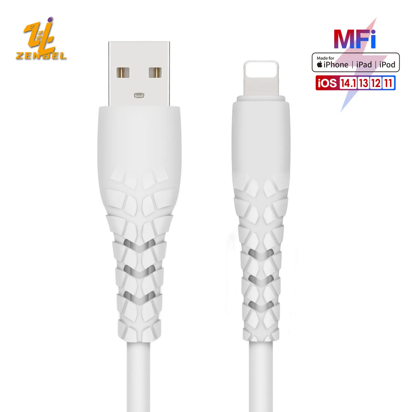 MFi certification usb cable silicone Jacket Pure copper original for cable usb iphone apple lightning to usb cable 1m