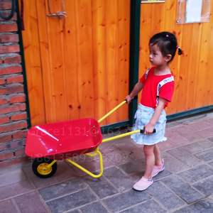 Mini <span class=keywords><strong>brouette</strong></span> de jardin légère pour enfants, en métal et plastique avec roues en caoutchouc pleines, cadeau idéal pour les jeux en extérieur - Product Image 2