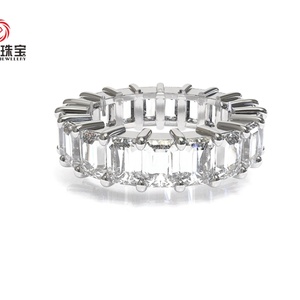 Anillo de Diamantes Creados en Laboratorio en Oro Blanco de 14K/18K Personalizado, con Engaste Completo de Eternidad, para Aniversario o Compromiso - Product Image 3