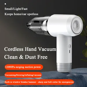 New Product Launch Safety Hammer And Seat Belt Cutter New Design Multifunctional Vacuum Cleaner Cordless Car Vacuum Cleaner