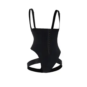 שחור רוכסן צד אפוד גוף Shaper בטן אבנט בקרת Underbust Shapewear נשים בגד גוף תחתוני הרזיה גוף Shaper