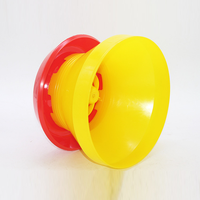 Mangeoire multifonctionnelle pour poulets et dindes en plastique jaune avec anneau anti-gaspillage, mangeoires automatiques pour volailles