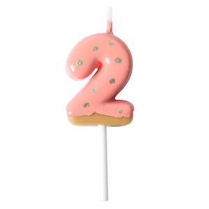 Mignon fraise chocolat numéro bougie adulte enfants gâteau décoration plug-in pour le premier anniversaire de bébé - Product Image 1