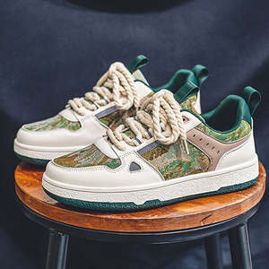 Chaussures de skate en toile à semelles épaisses, baskets tendance, confortables, style décontracté pour la marche, chaussures de sport pour hommes et jeunes. - Product Image 3