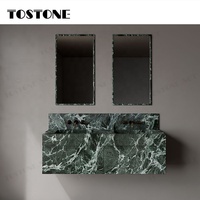 Tostone beau marbre naturel Verde Alpi aiguisé poli mural salle de bain vanitytop pour salle d'eau meubles personnalisés