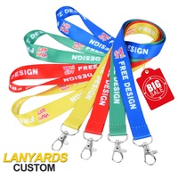 High Quality Custom Logo Eco-Friendly Polyester Fashion Neck Strap Lanyard with Hook Custom Lanyards Country Keychain