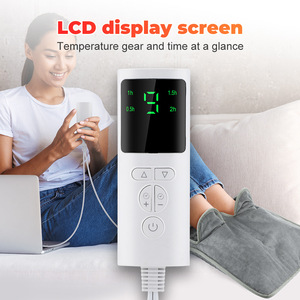 9 Level Remote Control Heated Foot Warmer Soft Fleece <b>Plug</b>-in Washable <b>Timer</b> Display Dual Arc Home Office Winter Warm - Product Image 3