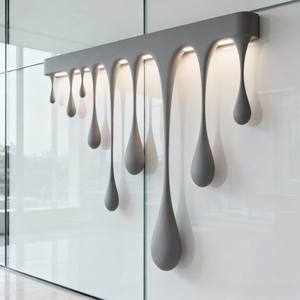 Matte Grey Melting Drip <b>Wall</b> Lamp Creative Liquid Teardrop Design LED <b>Wall</b> <b>Sconce</b> Ambient Decor <b>Wall</b> Light for Bedroom Corridor - Product Image 5
