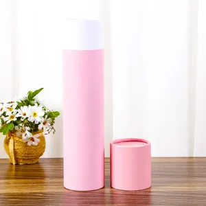 Wholesale paper round box private label cosmetic jars puff bottle make up containers cylinder paper tube