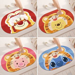 Cartoon Oval Bath Mat Diatomaceous Earth Quick Drying Absorbent Non Slip For Bathroom Entrance Home Use - Product Image 1
