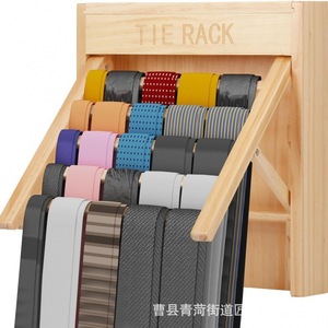 Wooden Tie Rack Solid Wood Wall Mounted Expandable Multi Layer <b>Organizer</b> <b>For</b> <b>Closet</b> Storage - Product Image 1