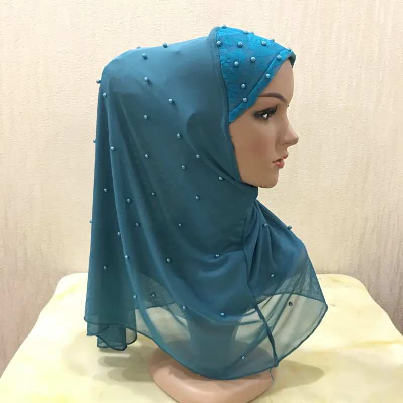 Шарф Мусульманский двухслойный из мягкой сетчатой ткани, головной убор в стиле исламского хиджаба для больших девушек и взрослых, красивый, 10 лет