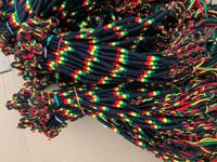 Pulsera Trenzada Rasta Jamaicana Roja, Amarilla y Verde - Estilo Étnico Africano - Hecha a Mano para Comercio Exterior