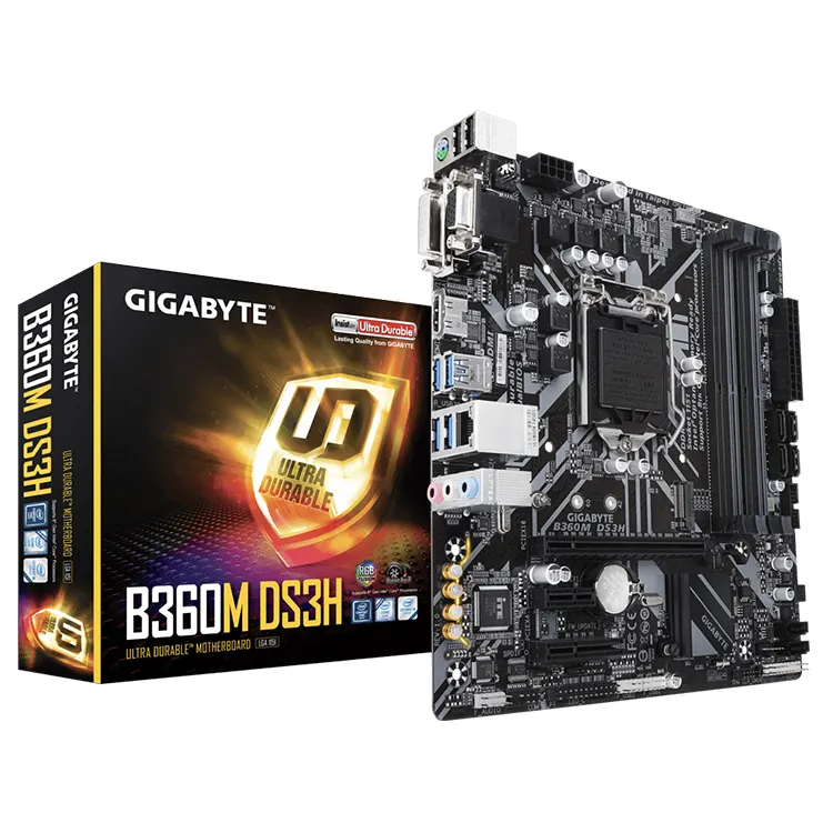 GIGABYTE B360M DS3H with Intel B360 Chipset LGA 1151 Socket Support Intel Core 8th 9th I3 I5 I7 Processors Motherboard