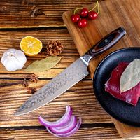 Ensemble de couteaux de cuisine professionnels en acier inoxydable 3Cr13 à motif martelé, 2 pièces, avec manche en bois Pakka