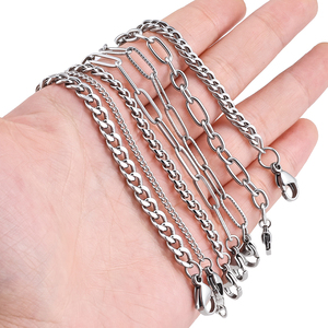 Bracciale a catena in acciaio inossidabile CX personalizzato, classico e semplice, tono argento, con maglie ovali, impermeabile, gioiello alla moda - Product Image 2