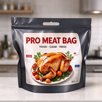 Op maat bedrukte staande pouch voor gekookt vlees, food grade composiet verpakking met hanggat, verpakking voor gebraden kip voor de detailhandel