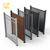 Panneaux de clôture de jardin en aluminium, écran d'intimité extérieur, cour, piscine, revêtement poudré noir, moderne, sur mesure