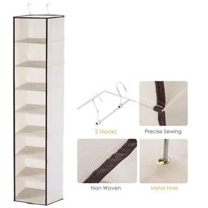 Dual-Tier Eco-Friendly <b>Fabric</b> Hanging Closet Organizer <b>Storage</b> Bags Foldable Multifunction Sewing Design Clothing Living Room - Product Image 4