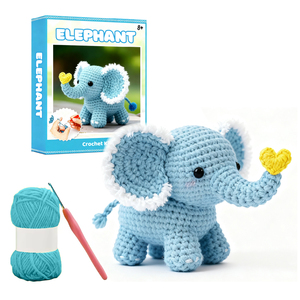 Kits de Manualidades, Kits de Tejido y Costura al por Mayor, Kit de Manualidades con Forma de Elefante, Kit de Ganchillo con Hilo para el Día de Acción de Gracias - Product Image 1