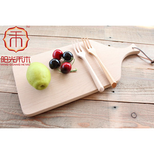 เขียงไม้เนื้อแข็ง Sunshine Hemu ขนาด 39x17.5x1.5 ซม. รูปทรงสี่เหลี่ยมผืนผ้า ไม่ทาสี สำหรับขนมปัง ซูชิ พิซซ่า ถาดเสิร์ฟพร้อมหูจับ - Product Image 4