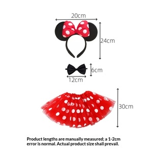 Set di costumi per bambini Mickey Mouse con fascia per capelli, gonna tutù a rete a pois grandi, per Halloween e compleanno - Product Image 4