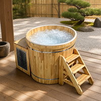 Baignoire froide en bois pour le bien-être en plein air avec système de refroidissement à contrôle de température pour la récupération sportive, baignoire à glace