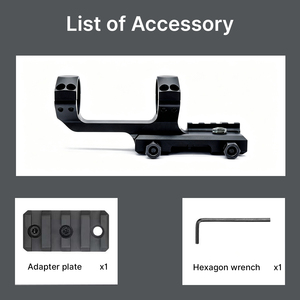 Support de lunette optique BANGBANG - Tube de 30 mm, Monture de 20 mm, Hauteur centrale de 1,55 pouce |   Avec niveau à bulle intégré pour l'optique extérieure - Product Image 4