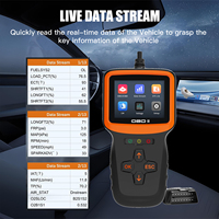 Car Diagnostic Scanner OBD2 Code Reader Check Engine Light Read/Erase Codes View Live Data I/M Smog Check 12V LCD Display