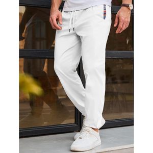 Pantalones Chinos Casuales para Hombre, de Algodón Twill, Cintura Elástica con Cordón, Corte Ajustado, con Bolsillos, Transpirables - Product Image 3