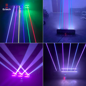Barra de Luces Láser Móvil de 6 Cabezas a Todo Color con Control DMX512 y Potencia de 3W para Iluminación Profesional de Escenarios y Bodas - Product Image 3