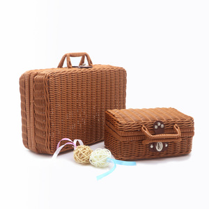 Hot Sale Umwelt freundliche PP Kunststoff Rattan Aufbewahrung boxen Hand gewebte Baumwolle Falt rechteck Vintage Style Küche Outdoor Camping - Product Image 5